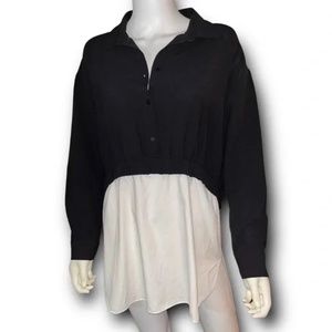 Zara black top, white bottom shirt tunic dress - M